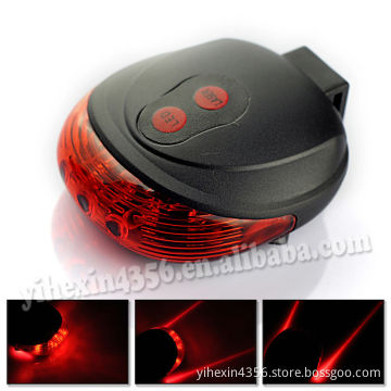 RJ-0090 of 5 Super Bright Green LED+2Red Laser Bike Tail Light